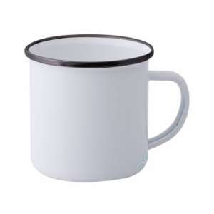 12oz White Sublimation Enamel Mug Rim
